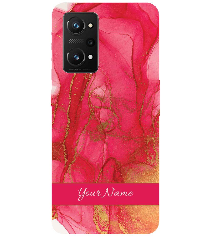 IK5010-Hot Pink Marble with Name Back Cover for Realme X7 Max 5G
