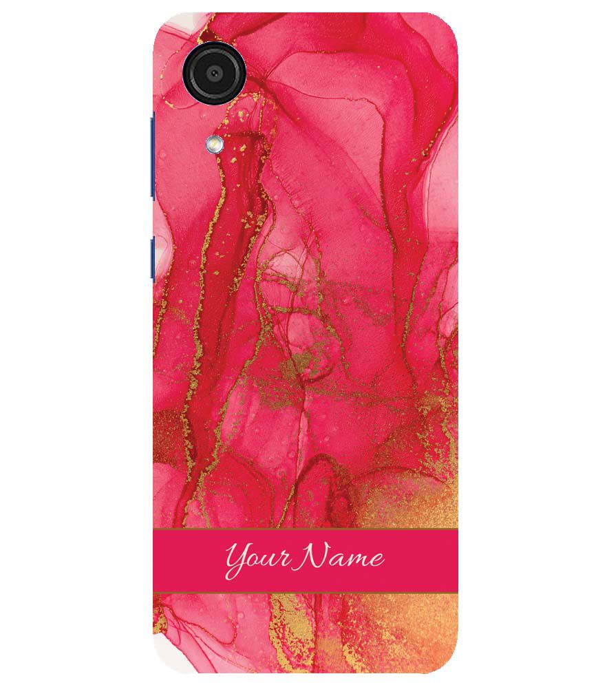 IK5010-Hot Pink Marble with Name Back Cover for Samsung Galaxy A03 Core