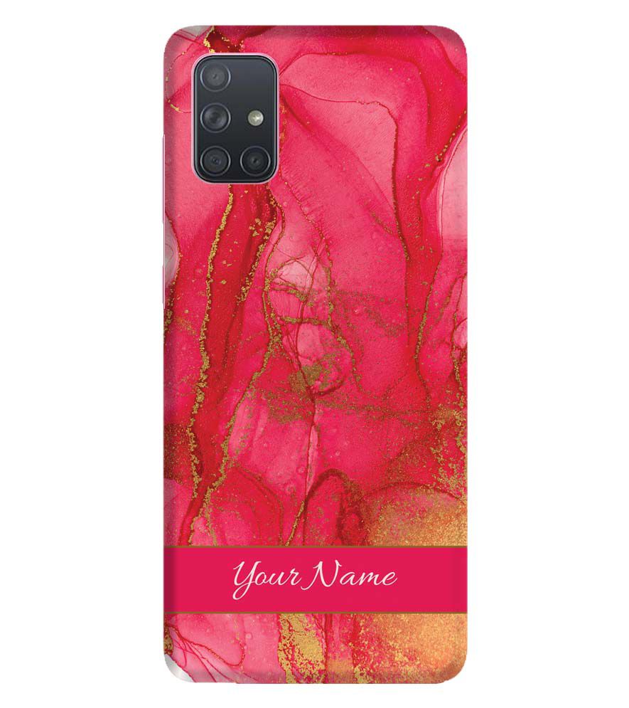 IK5010-Hot Pink Marble with Name Back Cover for Samsung Galaxy A71