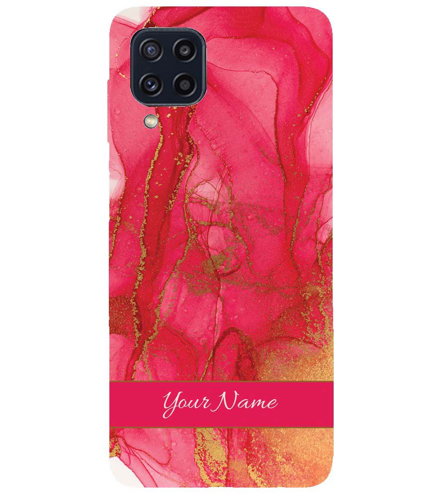 IK5010-Hot Pink Marble with Name Back Cover for Samsung Galaxy M32 Prime