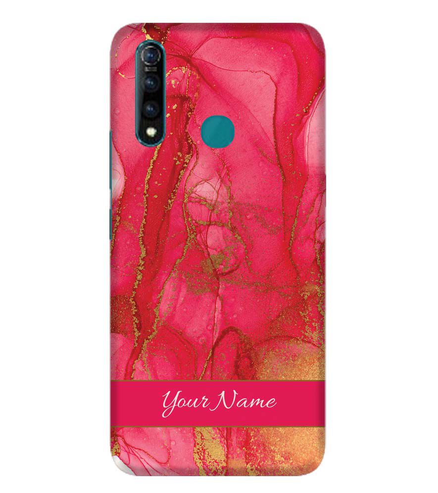 IK5010-Hot Pink Marble with Name Back Cover for Vivo Z1 Pro