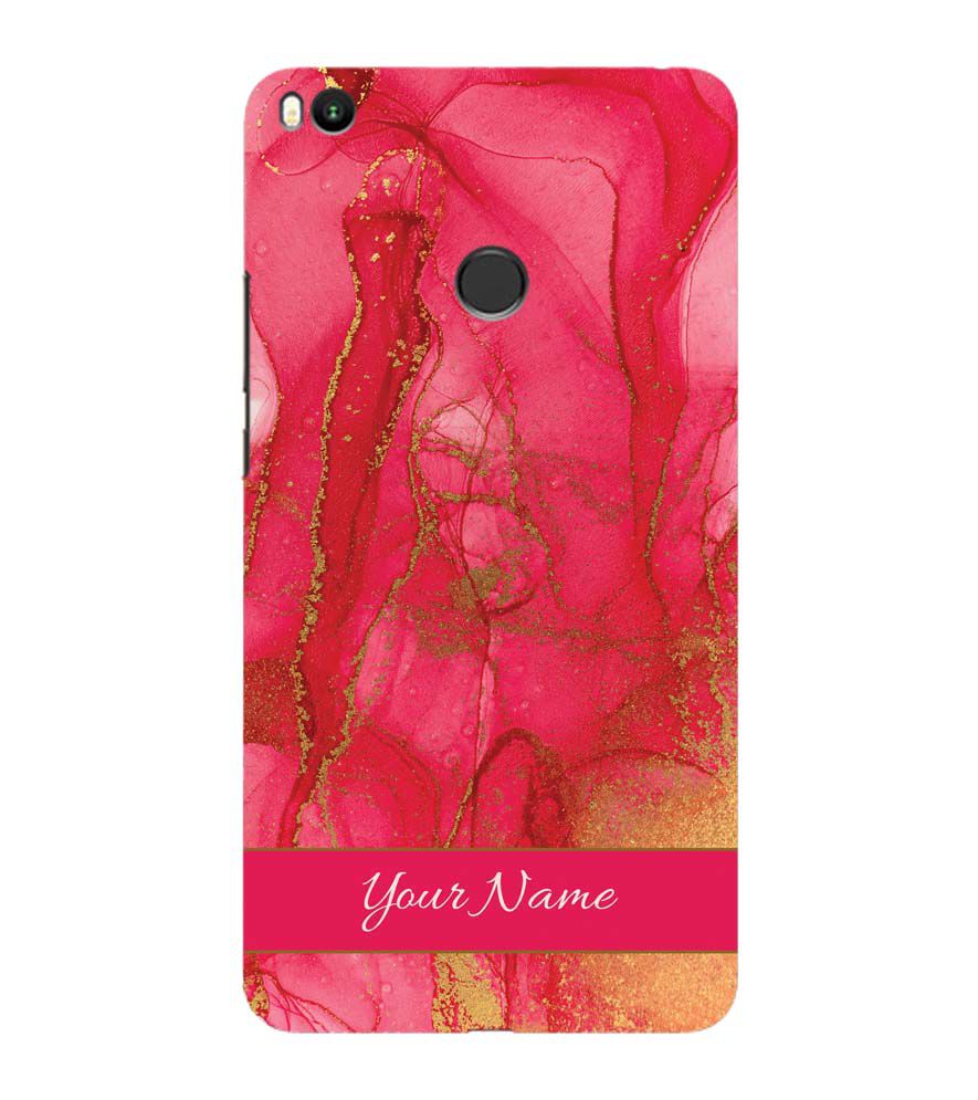 IK5010-Hot Pink Marble with Name Back Cover for Xiaomi Mi Max 2