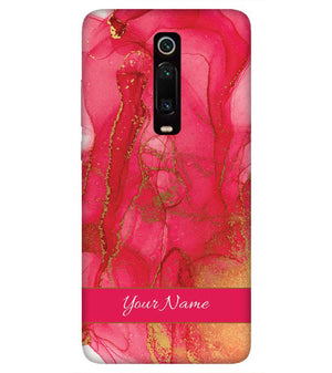 IK5010-Hot Pink Marble with Name Back Cover for Xiaomi Redmi K20 and K20 Pro