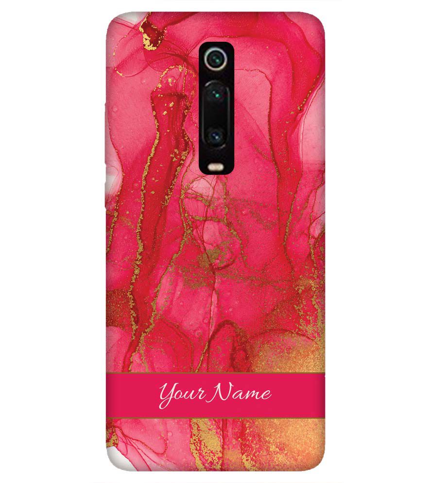 IK5010-Hot Pink Marble with Name Back Cover for Xiaomi Redmi K20 Pro