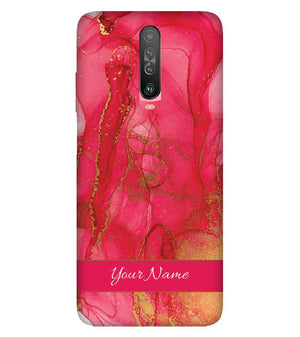 IK5010-Hot Pink Marble with Name Back Cover for Xiaomi Redmi K30