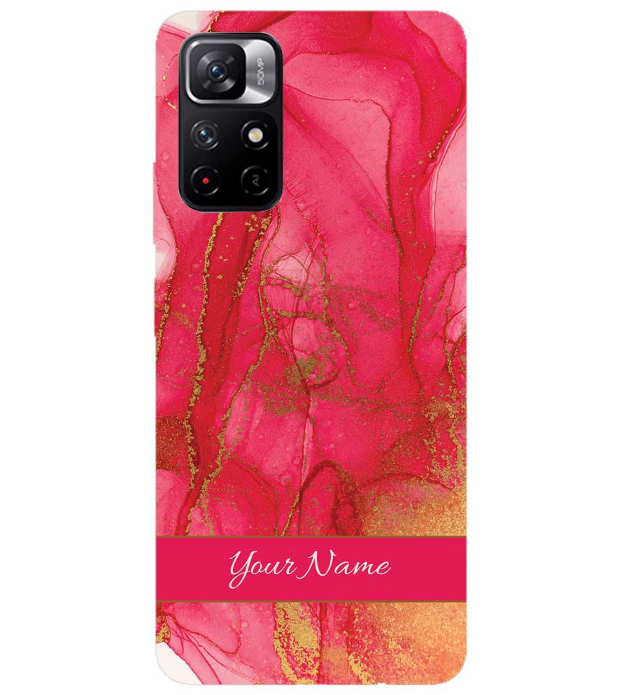 IK5010-Hot Pink Marble with Name Back Cover for Xiaomi Redmi Note 11T 5G