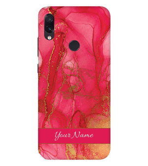 IK5010-Hot Pink Marble with Name Back Cover for Xiaomi Redmi Note 7 Pro