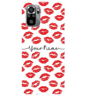 IK5015-Girly Lipstics with Name Back Cover for Xiaomi Redmi Note 10