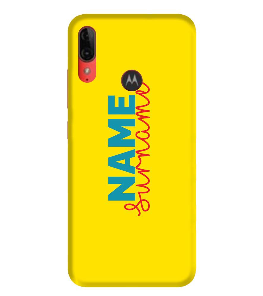 IK5016-Yellow Name and Surname Back Cover for Motorola Moto E6s