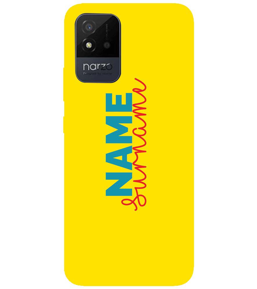 IK5016-Yellow Name and Surname Back Cover for Realme Narzo 50i
