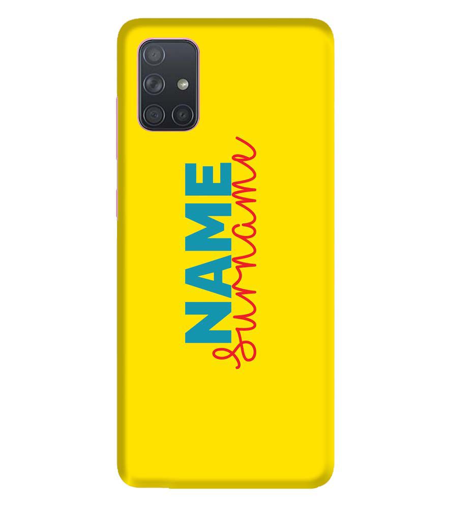 IK5016-Yellow Name and Surname Back Cover for Samsung Galaxy A71