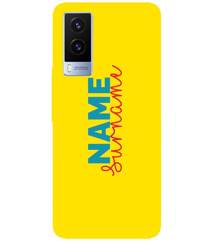 IK5016-Yellow Name and Surname Back Cover for Vivo V21e 5G