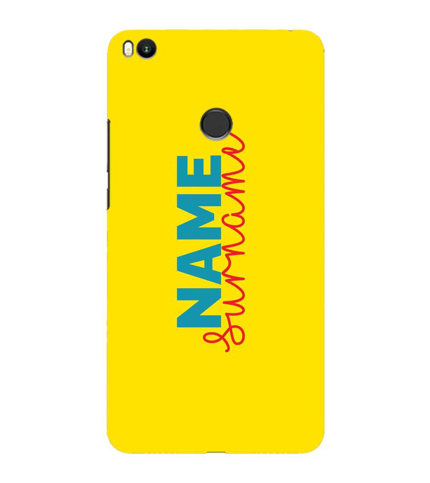 IK5016-Yellow Name and Surname Back Cover for Xiaomi Mi Max 2