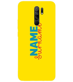 IK5016-Yellow Name and Surname Back Cover for Xiaomi Redmi 9 Prime