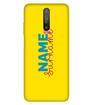 IK5016-Yellow Name and Surname Back Cover for Xiaomi Redmi K30