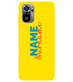IK5016-Yellow Name and Surname Back Cover for Xiaomi Redmi Note 10S