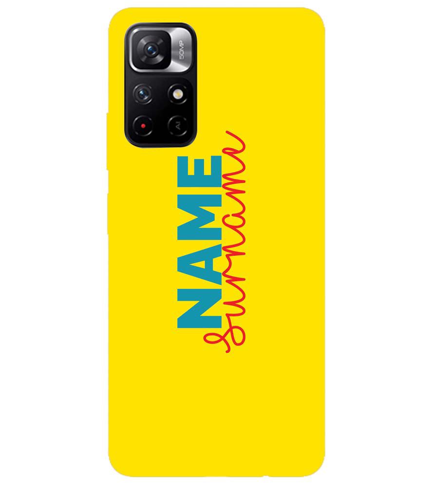 IK5016-Yellow Name and Surname Back Cover for Xiaomi Redmi Note 11T 5G