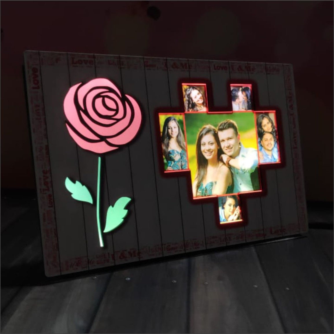 Red Rose LED Table Stand