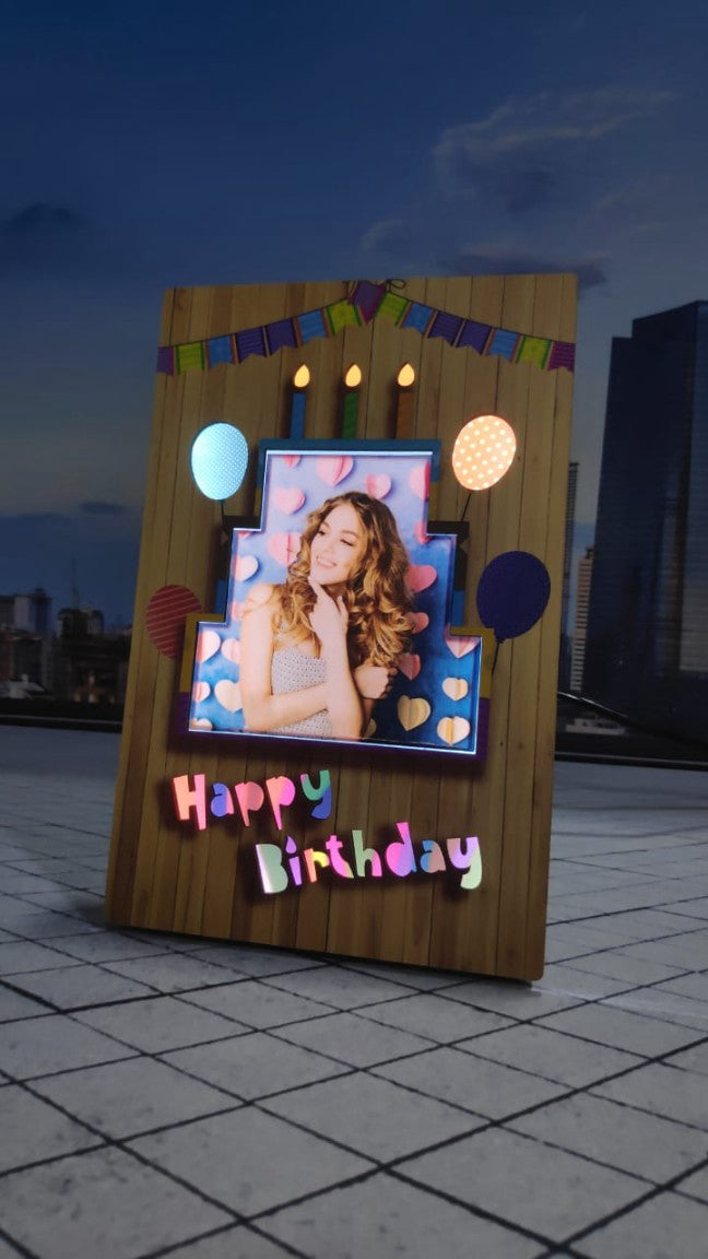 LED Table Stand - Happy Birthday Balloon