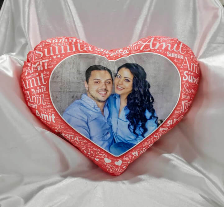 Heart Shape Name Mosaic Cushion