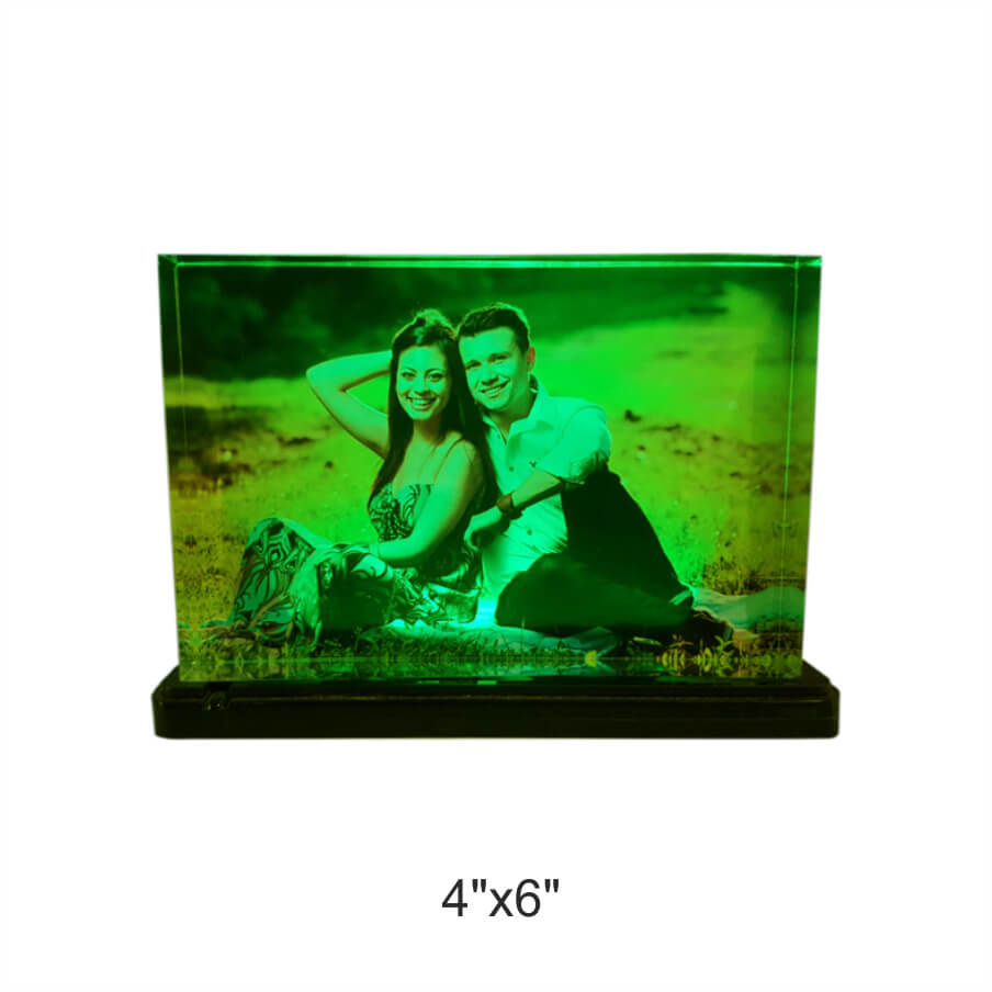 Acrylic Photo Block Color Changing LED Stand with Remote