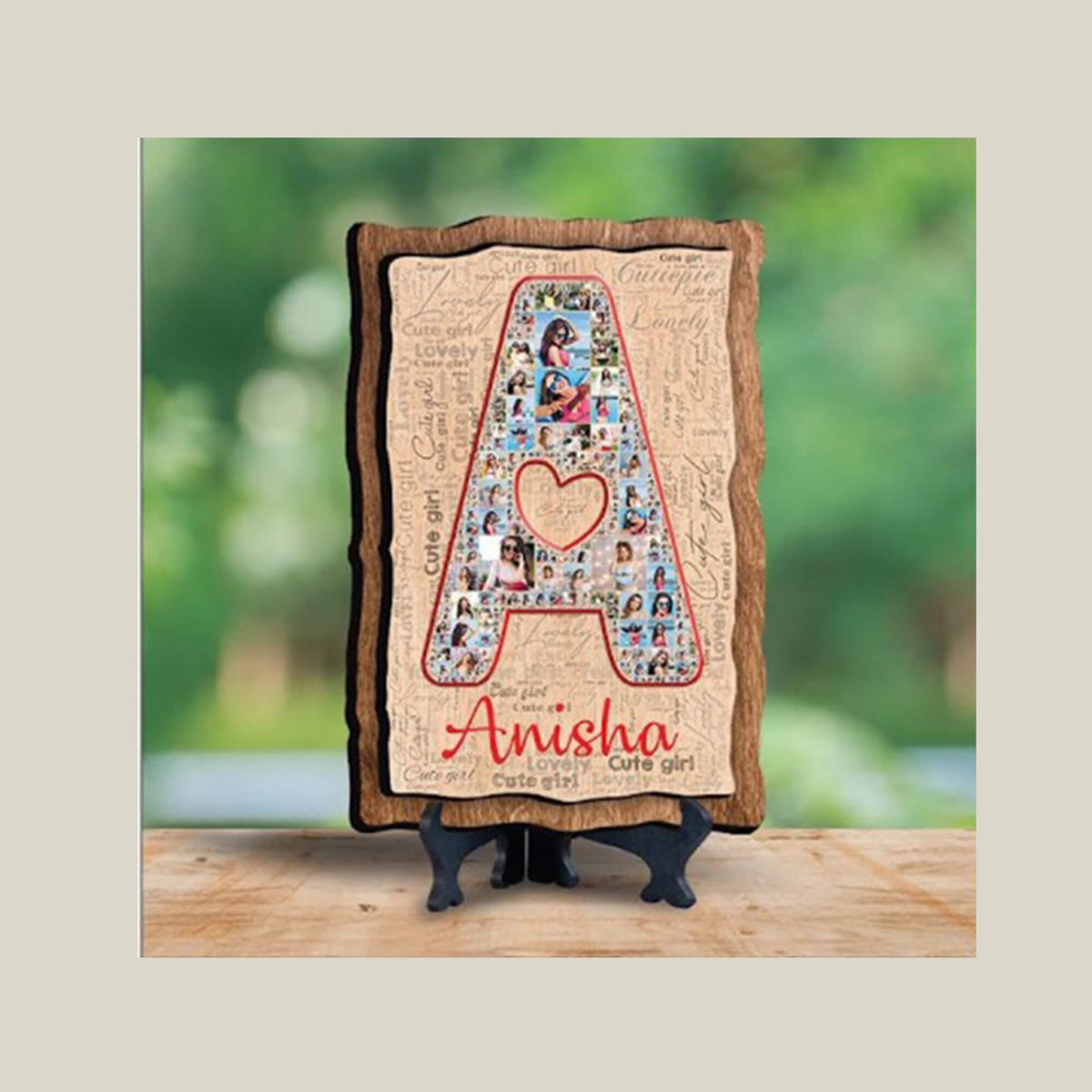 MDF Wood Photo Frame Plaque - 8x6 Inches, 20 Images