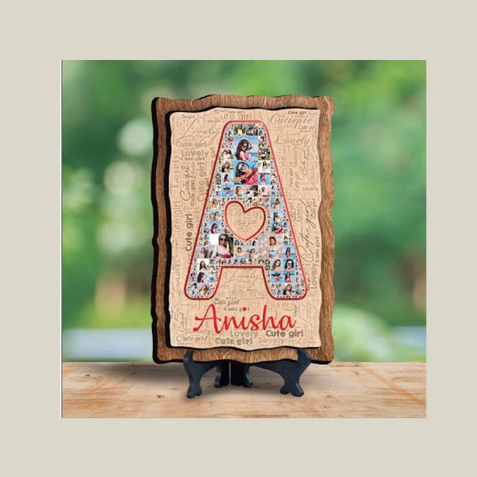 MDF Wood Photo Frame Plaque - 8x6 Inches, 20 Images