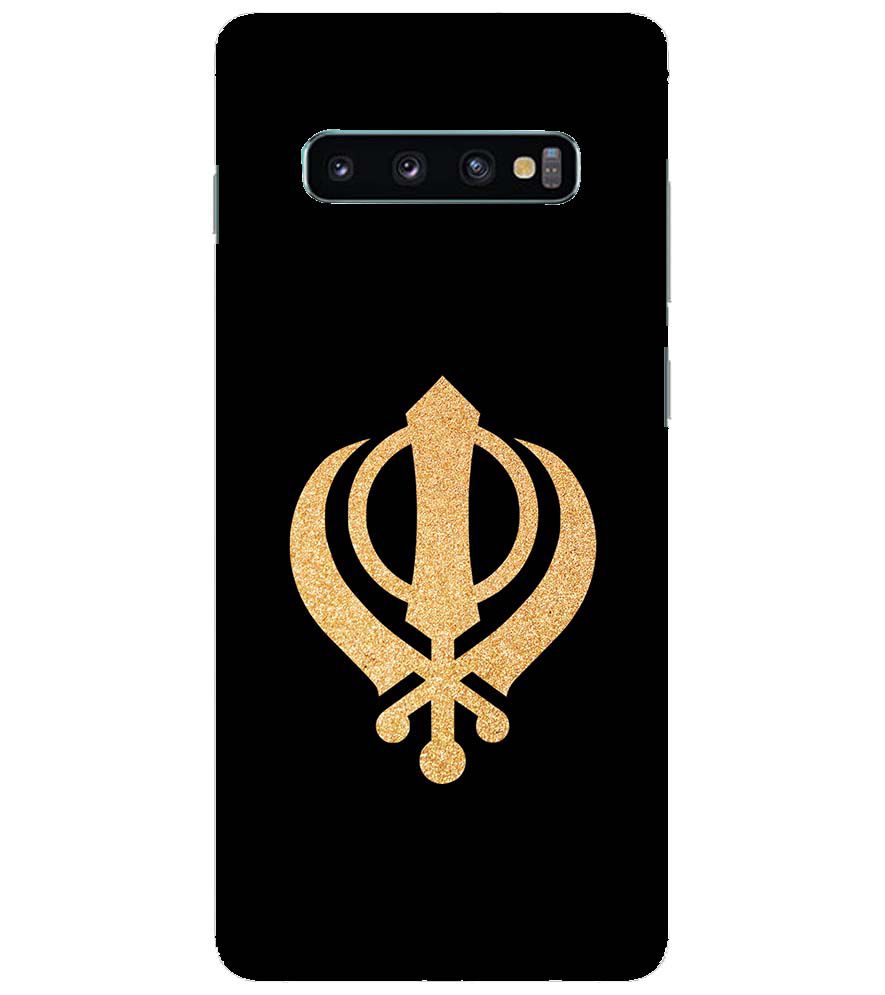 PS1300-Khanda Sahib Back Cover for Samsung Galaxy S10+ (Plus with 6.4 Inch Screen)