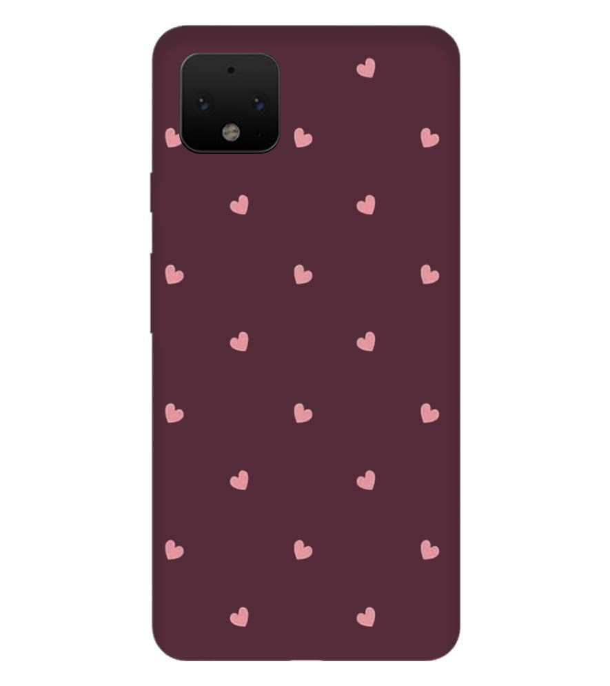 PS1307-Pink Heart Back Cover for Google Pixel 4
