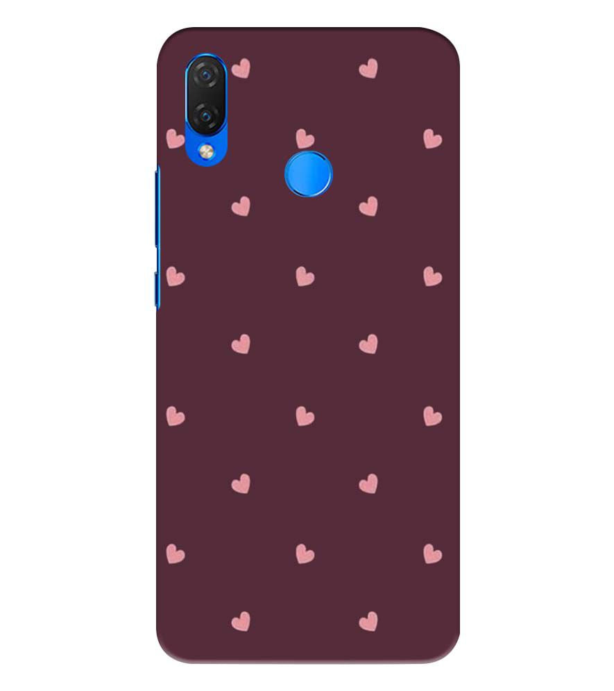 PS1307-Pink Heart Back Cover for Huawei Nova 3 and 3i