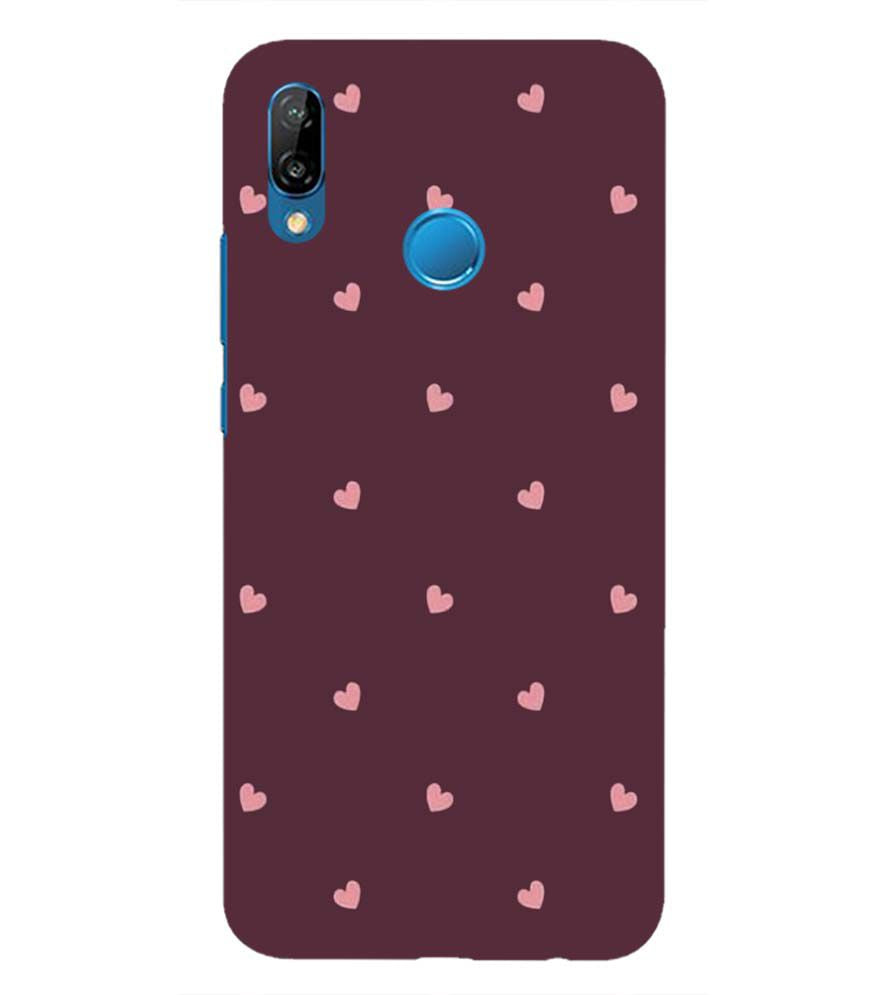 PS1307-Pink Heart Back Cover for Huawei P20 Lite