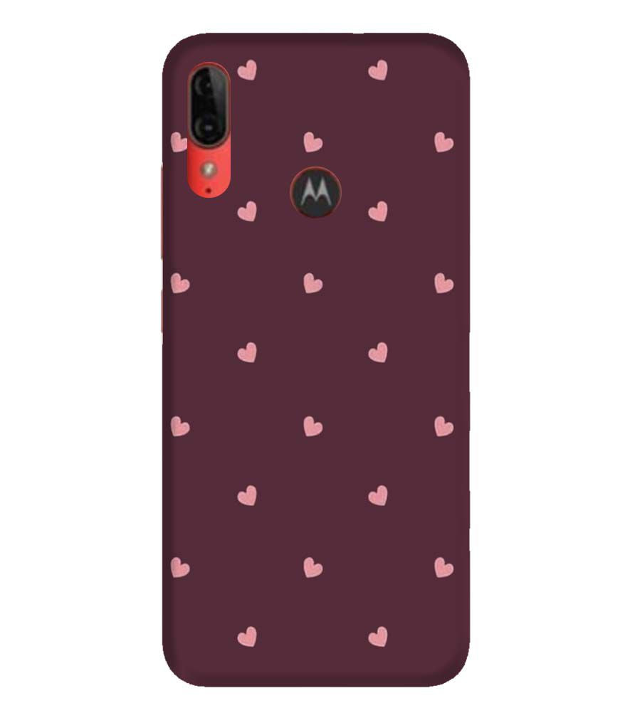PS1307-Pink Heart Back Cover for Motorola Moto E6s