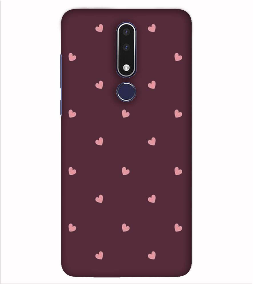 PS1307-Pink Heart Back Cover for Nokia 7.1