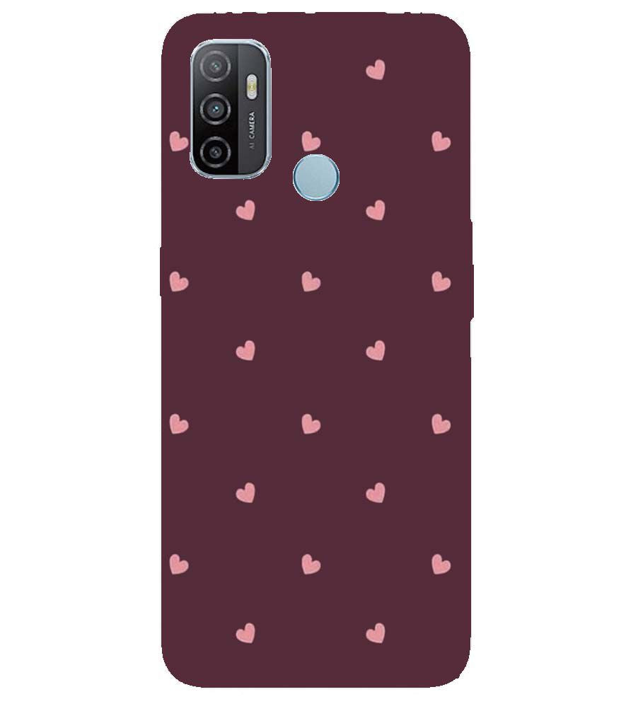 PS1307-Pink Heart Back Cover for Oppo A53
