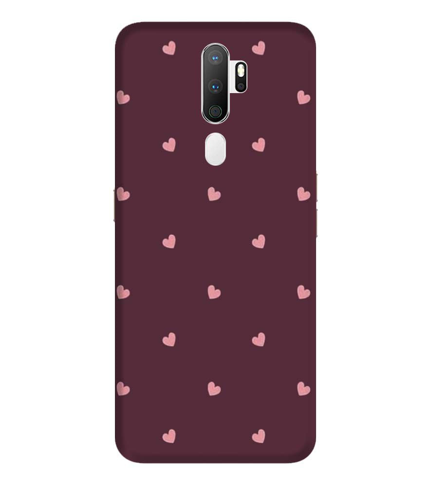 PS1307-Pink Heart Back Cover for Oppo A9 (2020)