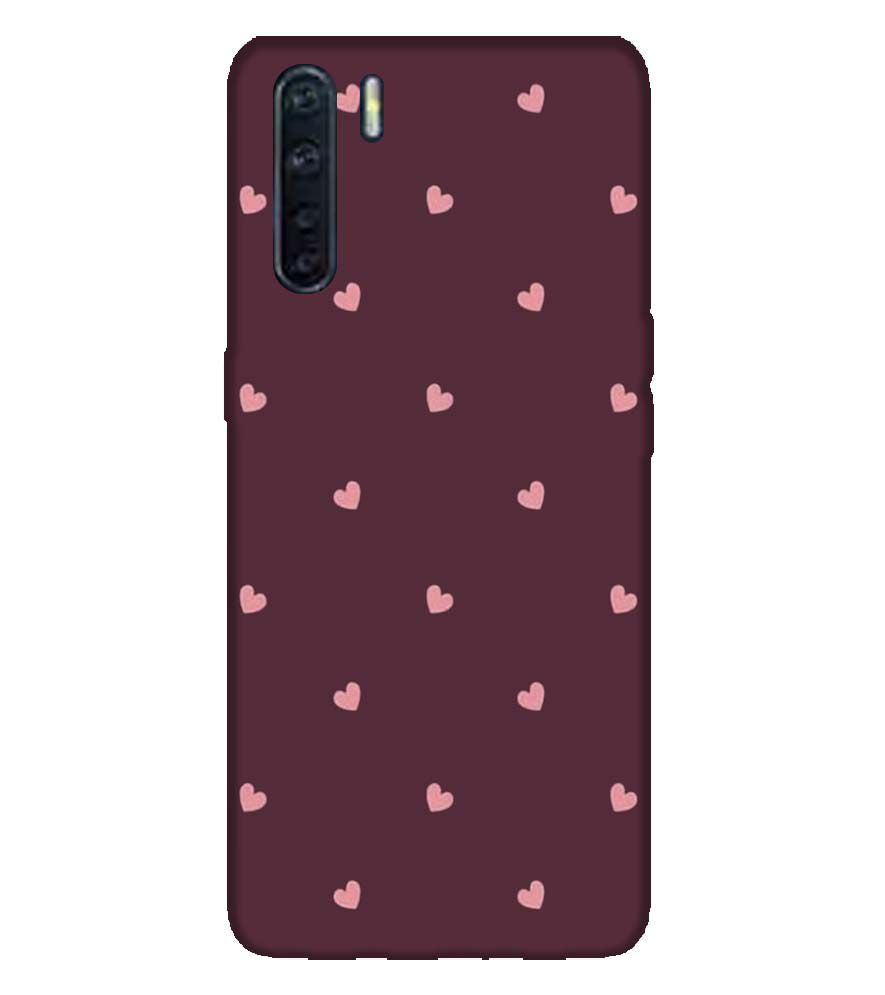 PS1307-Pink Heart Back Cover for Oppo A91