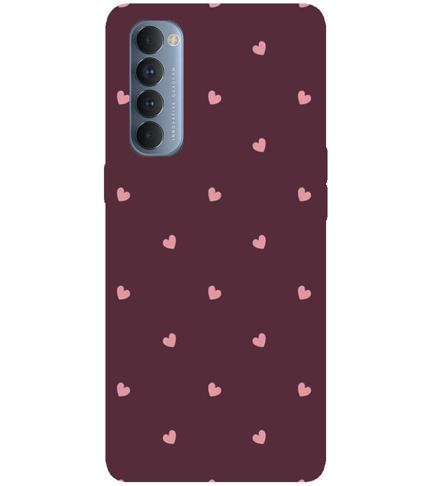 PS1307-Pink Heart Back Cover for Oppo Reno4 Pro