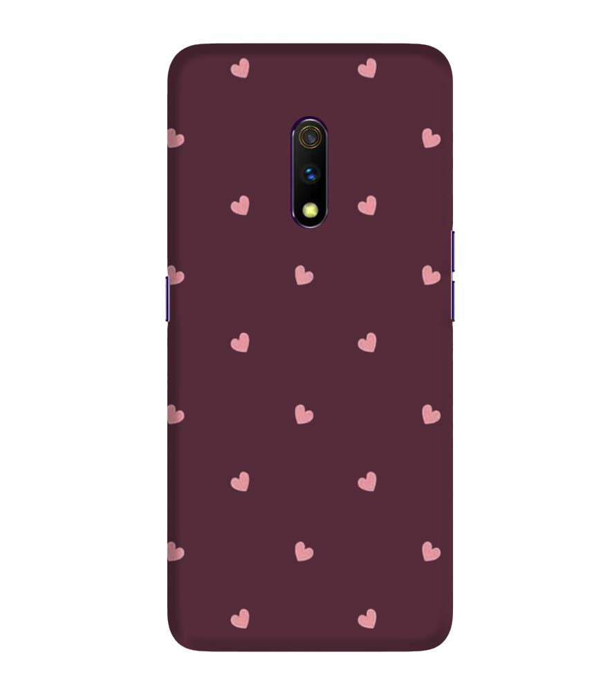 PS1307-Pink Heart Back Cover for Realme X