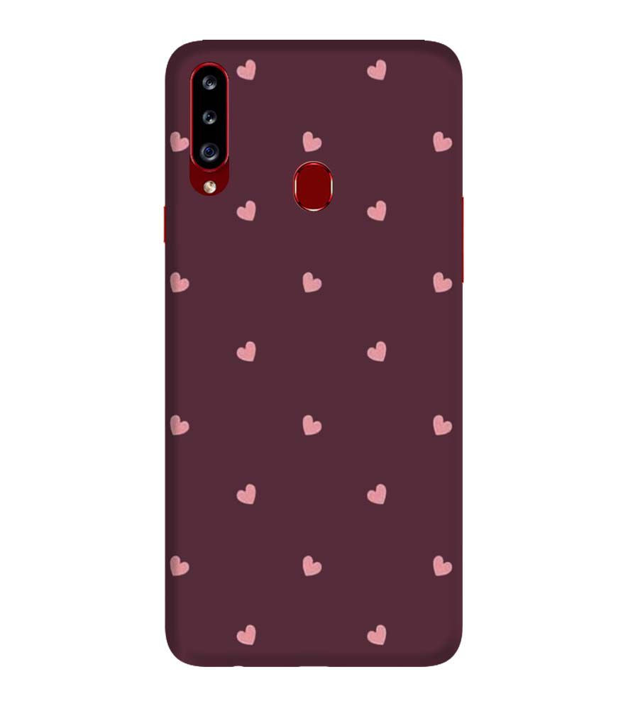 PS1307-Pink Heart Back Cover for Samsung Galaxy A20s