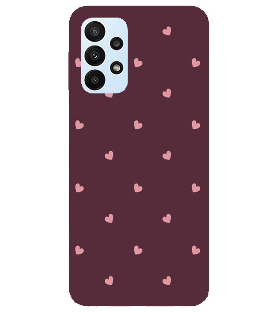 PS1307-Pink Heart Back Cover for Samsung Galaxy A23