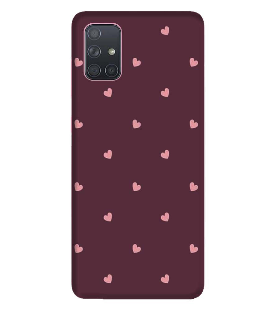 PS1307-Pink Heart Back Cover for Samsung Galaxy A71