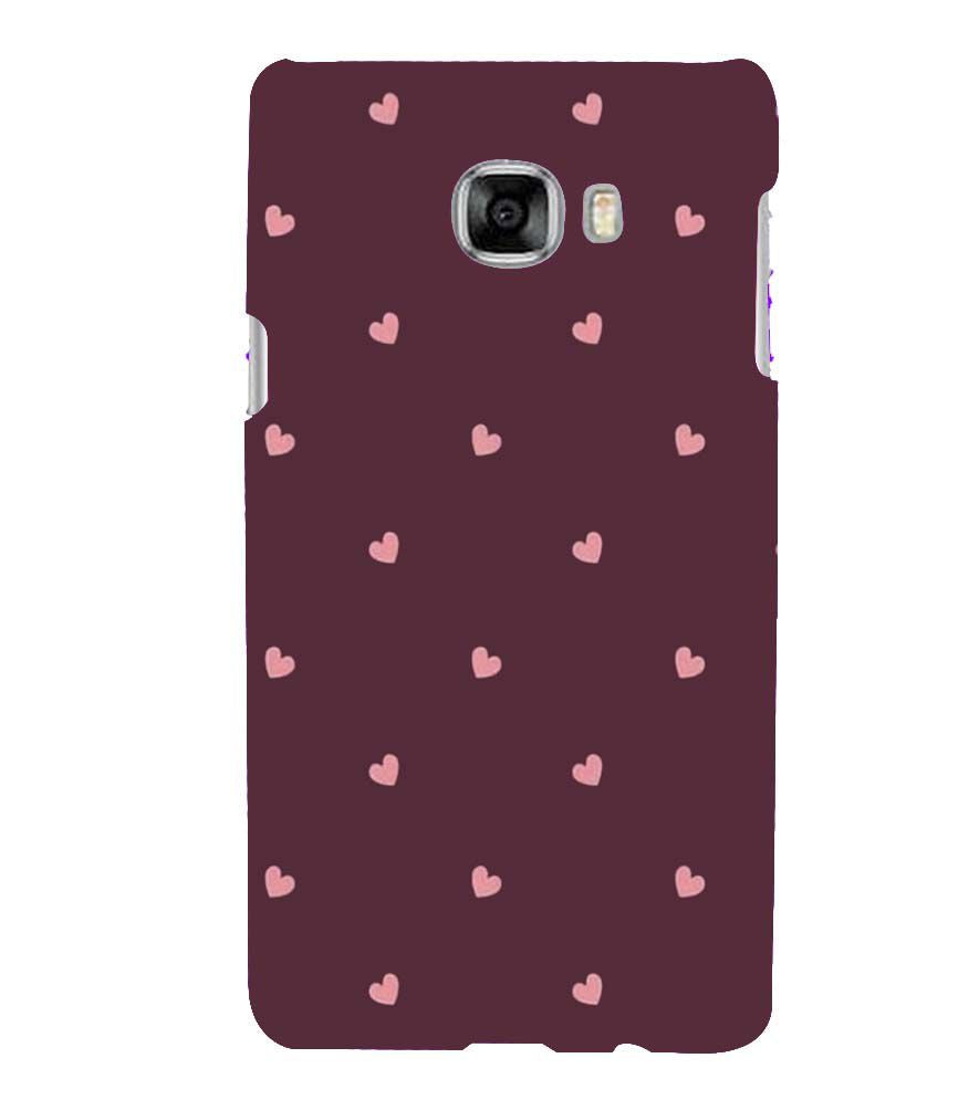 PS1307-Pink Heart Back Cover for Samsung Galaxy C7 Pro