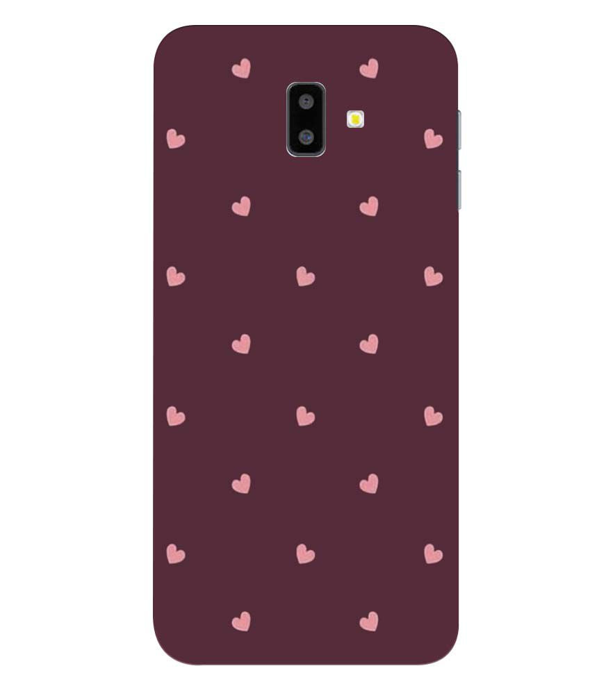 PS1307-Pink Heart Back Cover for Samsung Galaxy J6+