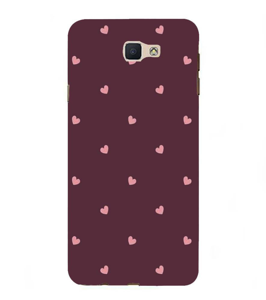 PS1307-Pink Heart Back Cover for Samsung Galaxy J7 Prime (2016)