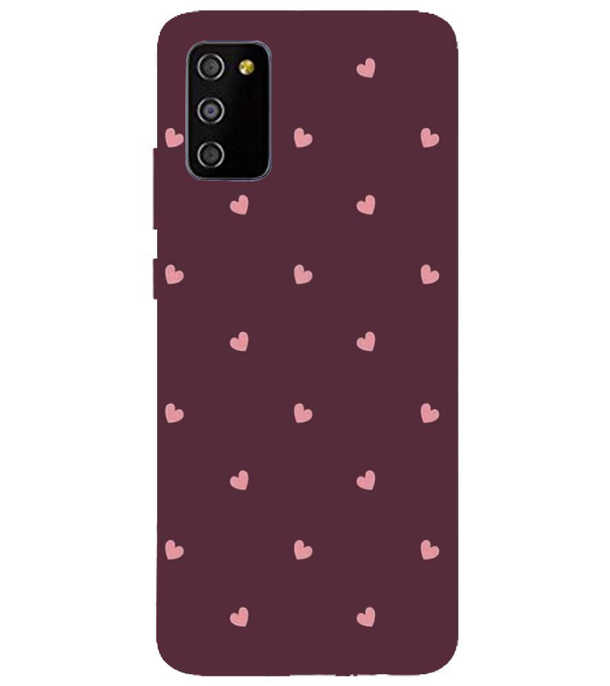 PS1307-Pink Heart Back Cover for Samsung Galaxy M02s