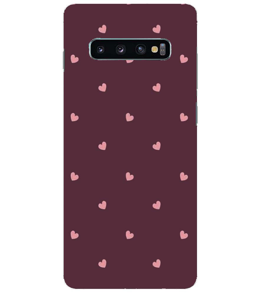 PS1307-Pink Heart Back Cover for Samsung Galaxy S10+ (Plus with 6.4 Inch Screen)