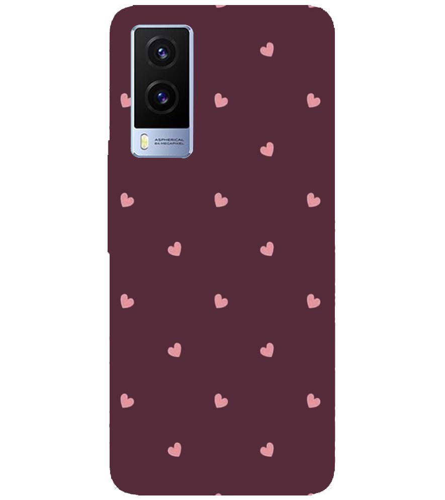 PS1307-Pink Heart Back Cover for Vivo V21e 5G