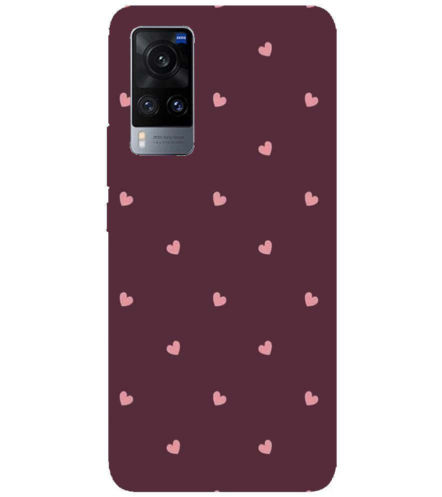 PS1307-Pink Heart Back Cover for vivo X60