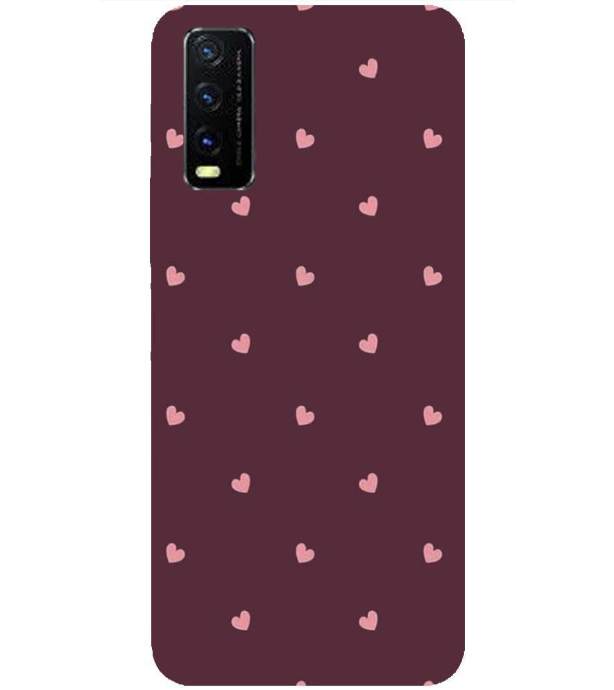 PS1307-Pink Heart Back Cover for vivo Y20s