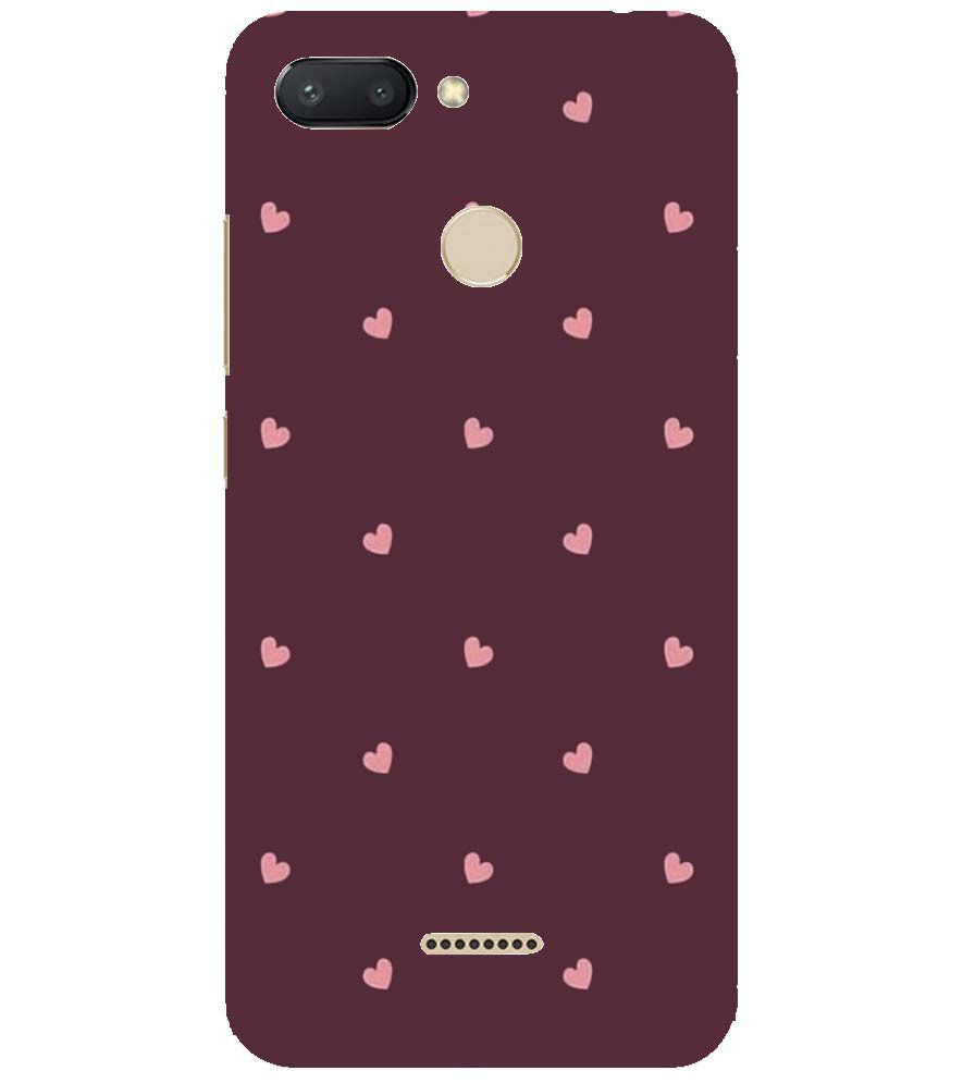 PS1307-Pink Heart Back Cover for Xiaomi Redmi 6